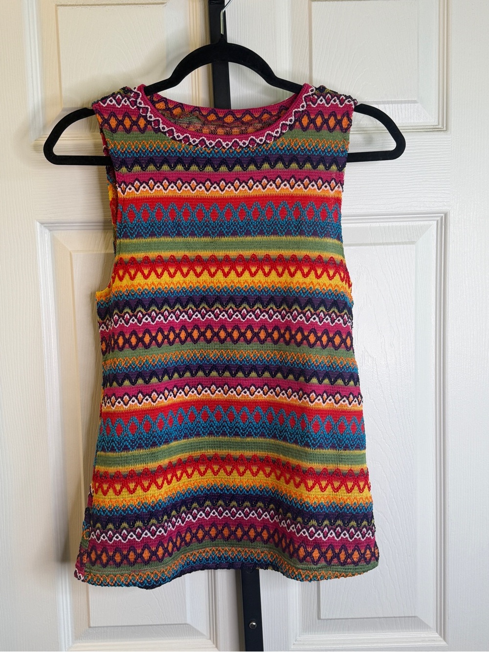 Multi-Color Knit Sleeveless Top - Vibrant Striped Pattern, NWOT
